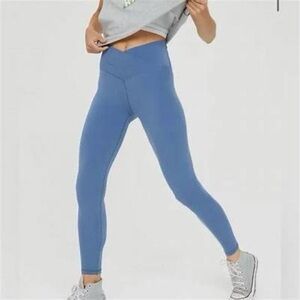 OFFLINE By Aerie Real Me High Waisted Crossover Legging Blue Size Large